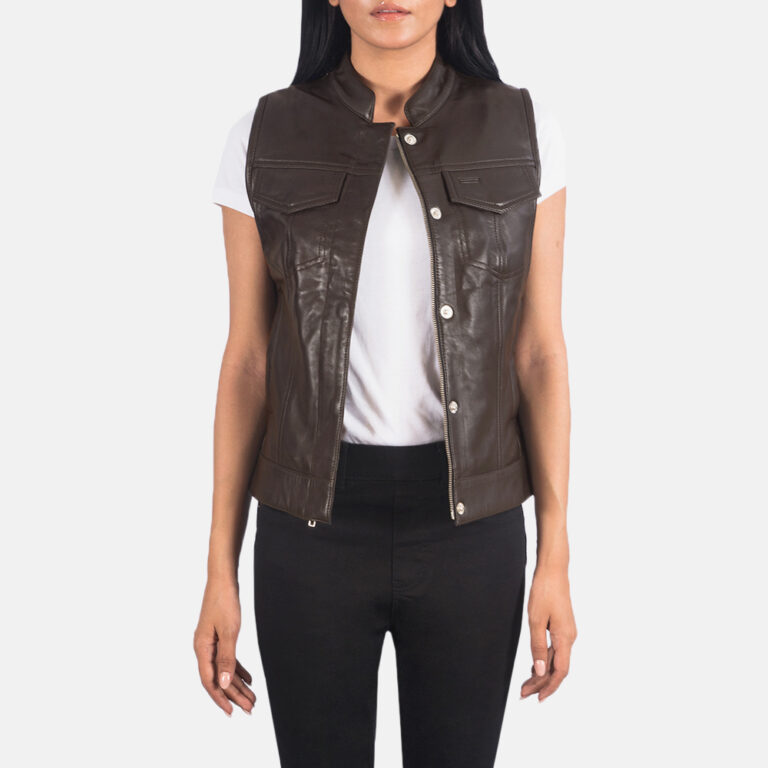 Womens Rayne Moto Brown Leather Vest_5583 copy-4-1623662623641